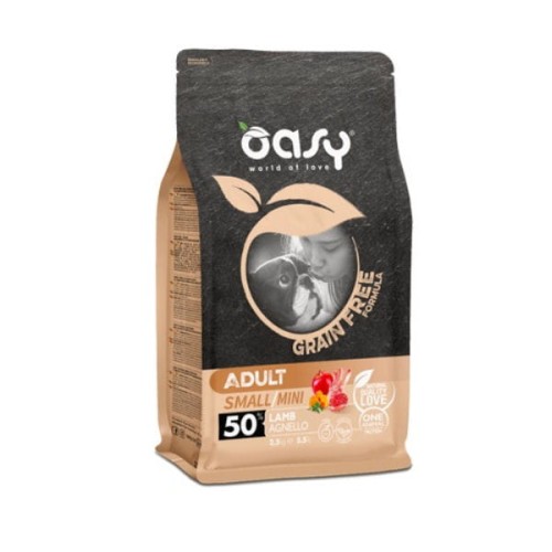 OASY GRAIN FREE ADULT SMALL MINI LAMB Kompletna karma bezzbożowa z jagnięciną dla psów małych ras -2.5 kg.jpg
