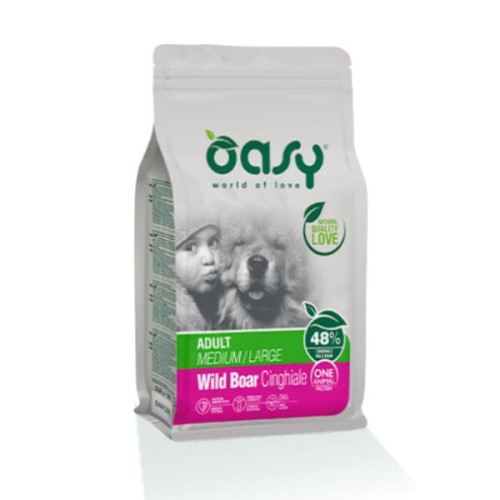 OASY ONE ANIMAL PROTEIN ADULT MEDIUM LARGE WILD BOAR Karma pełnoporcjowa z dzikiem dla psów średnich i dużych ras.jpg