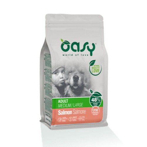 ASY ONE ANIMAL PROTEIN ADULT MEDIUM LARGE SALMON Karma pełnoporcjowa z łososiem dla psów średnich i dużych ras.jpg