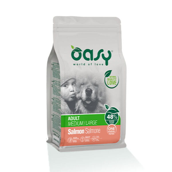 ASY ONE ANIMAL PROTEIN ADULT MEDIUM LARGE SALMON Karma pełnoporcjowa z łososiem dla psów średnich i dużych ras.jpg