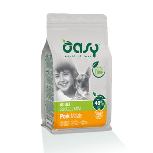 OASY ONE ANIMAL PROTEIN ADULT SMALL MINI PORK Karma pełnoporcjowa z wieprzowiną dla psów małych ras - 2,5 kg.jpg