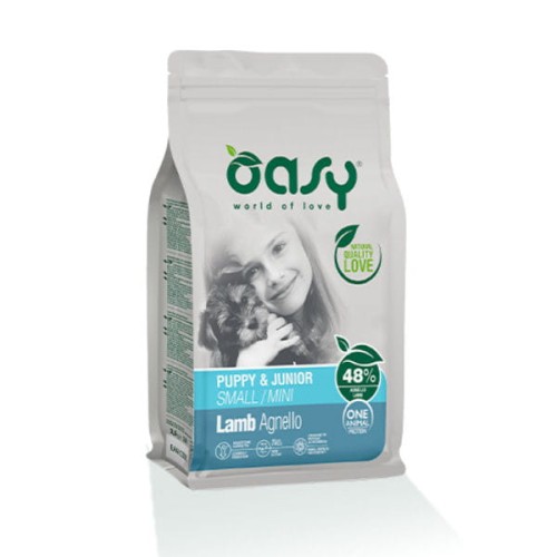 OASY ONE ANIMAL PROTEIN  PUPPY &amp; JUNIOR SMALL MINI LAMB Karma pełnoporcjowa z jagnięciną dla szczeniąt małych ras - 2,5 kg.jpg