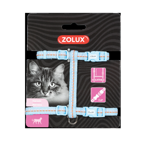 ZOLUX Szelki regulowane nylonowe dla kotów TEMPO - kol. niebieski.png