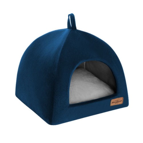 RECOBED Budka WELUROVE dla kota lub psa  - kolor granatowy.jpg