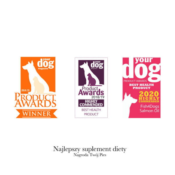 Fish4Dogs SALMON OIL Olej z łososia dla psów -  nagrody.jpg