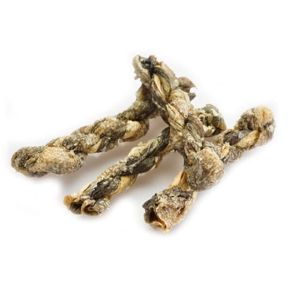 FISH4DOGS DENTAL SEA JERKY FISH TWISTS Przysmaki dentystyczne z rybich skór dla psów - przykład.jpg
