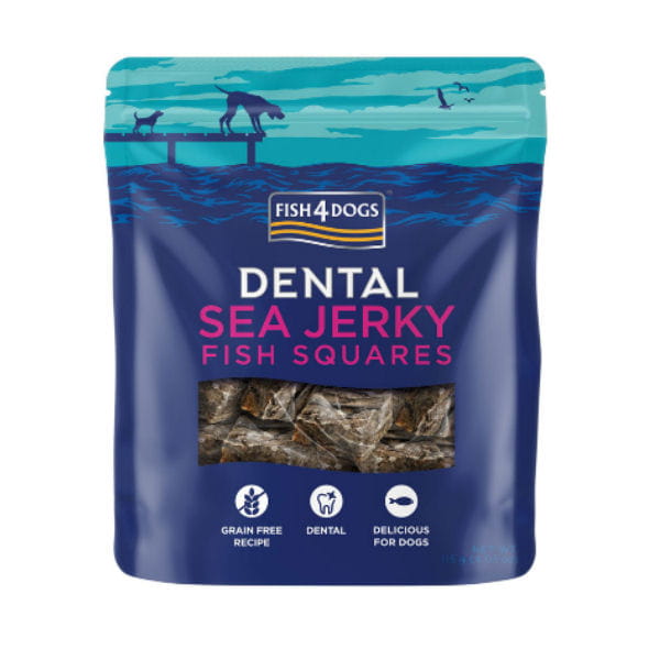 FISH4DOGS DENTAL SEA JERKY FISH SQUARES  Przysmaki dentystyczne z rybich skór dla psów.jpg