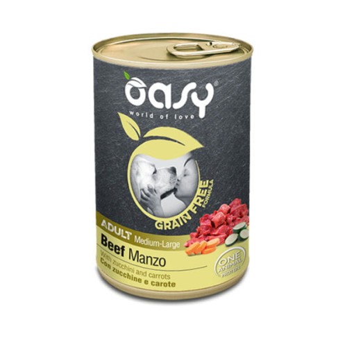OASY GRAIN FREE ADULT MEDIUM LARGE BEEF Karma uzupełniająca bezzbożowa z wołowiną dla psów ras średnich i dużych.jpg