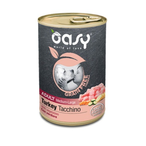 OASY GRAIN FREE ADULT MEDIUM LARGE TURKEY Karma uzupełniająca bezzbożowa z indyka dla psów ras średnich i dużych.jpg