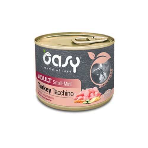 OASY GRAIN FREE ADULT SMALL MINI TURKEY Karma uzupełniająca bezzbożowa z indykiem dla psów małych ras - 200 g.jpg