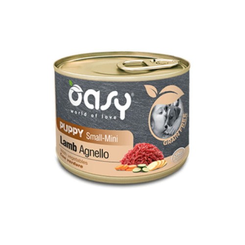 OASY GRAIN FREE PUPPY SMALL MINI LAMB Karma uzupełniająca bezzbożowa z jagnięciną dla szczeniąt małych ras ras - 200 g.jpg