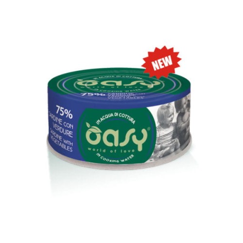 OASY MORE LOVE Karma uzupełniająca mokra - sardynki z warzywami dla kotów - 70 g.jpg