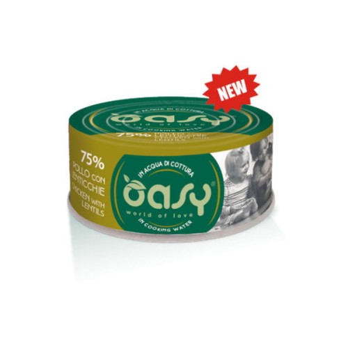 OASY MORE LOVE Karma uzupełniająca mokra - kurczak z soczewicą  dla kotów - 70 g.jpg