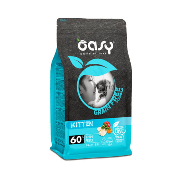 OASY GRAIN FREE KITTEN FISH Kompletna karma bezzbożowa z rybą dla dla kociąt.jpg