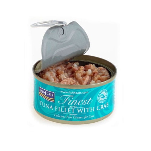 FISH4CATS FINEST Tuńczyk z krabami - karma mokra dla kotów - 70 g -  otwarta puszka.jpg