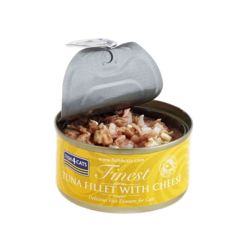 FISH4CATS FINEST Tuńczyk z serem - karma mokra dla kotów - 70 g -  otwarta puszka.jpg