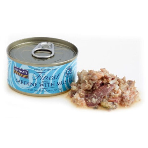 FISH4CATS FINEST Sardynka z omułkiem zielonowargowym - karma mokra dla kotów - 70 g - 1.jpg