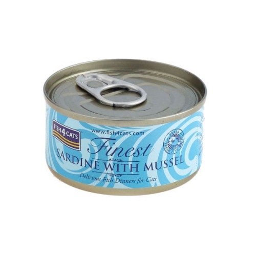 FISH4CATS FINEST Sardynka z omułkiem zielonowargowym - karma mokra dla kotów - 70 g.jpg