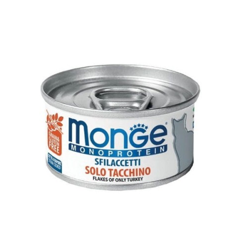 MONGE MONOPROTEIN TURKEY Kompletna karma monoproteinowa z indykiem dla dorosłych kotów - 80 g.jpg