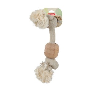 ZOLUX Zabawka sznurowa WILD MIX GIANT z drewnianym krążkiem dla psów