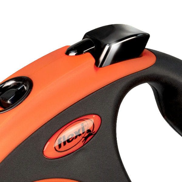 FLEXI Smycz automatyczna XTREME dla psów - taśma 5 m - kolor pomarańczowy - detal 1.jpg