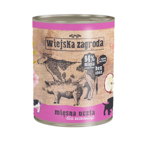WIEJSKA ZAGRODA Karma mokra MIĘSNA UCZTA dla szczeniąt.jpg