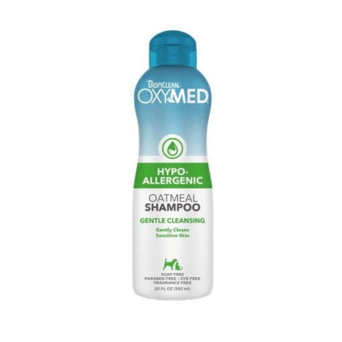 TROPICLEAN OXYMED HYPO-ALLERGENIC  OATMEAL SHAMPOO Szampon hypoalergiczny owsiankowy dla psów i kotów - 592 ml.jpg