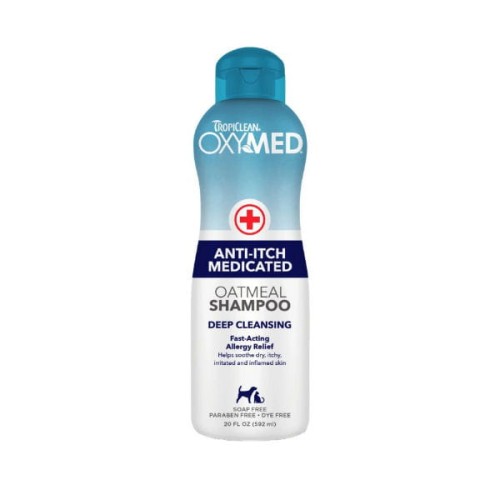 TROPICLEAN OXYMED ANTI-ITCH MEDICATED OATMEAL SHAMPOO Szampon przeciwświądowy owsiankowy dla psów i kotów - 592 ml.jpg