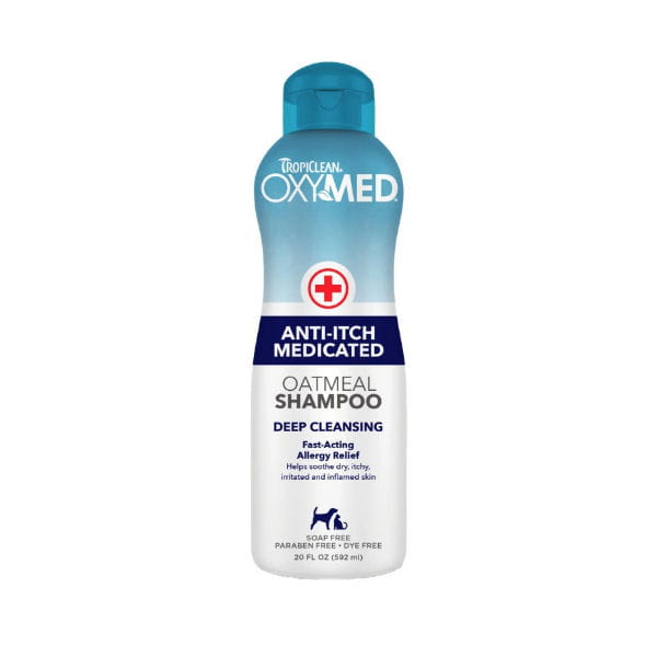 TROPICLEAN OXYMED ANTI-ITCH MEDICATED OATMEAL SHAMPOO Szampon przeciwświądowy owsiankowy dla psów i kotów - 592 ml.jpg