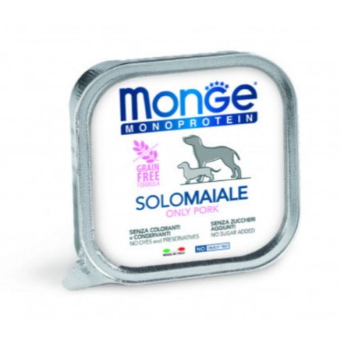 MONGE MONOPROTEIN PORK Kompletna karma monoproteinowa z wieprzowiną dla psów  - 150 g x  6 szt..jpg