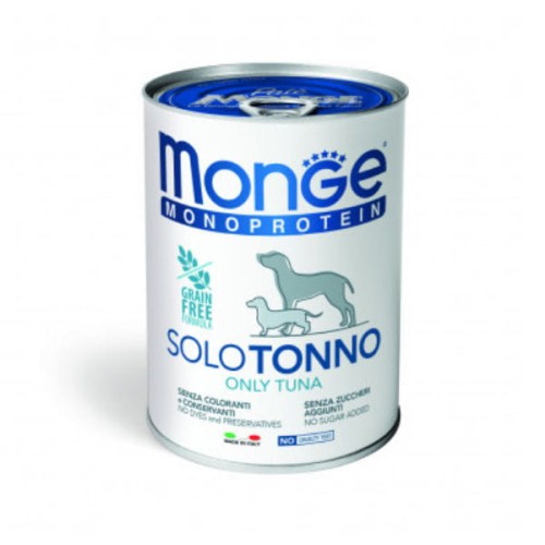 MONGE MONOPROTEIN TUNA Kompletna karma monoproteinowa z tuńczykiem dla psów - 400 g x 4 szt..jpg