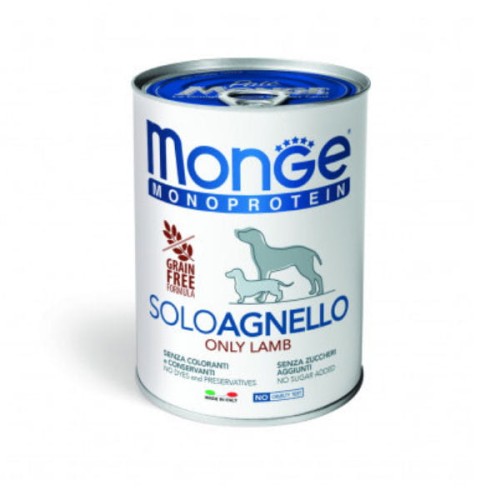 MONGE MONOPROTEIN LAMB Kompletna karma monoproteinowa z jagnięciną dla psów -  400 g  x 4 szt..jpg
