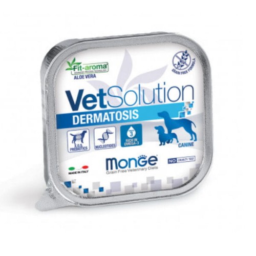 MONGE VETSOLUTION DERMATOSIS Karma mokra dla psów z problemami chorób - 150 g x 6 szt..jpg