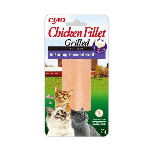 CIAO Grillowany filet z kurczaka w bulionie z krewetek dla kota - 25 g.jpg