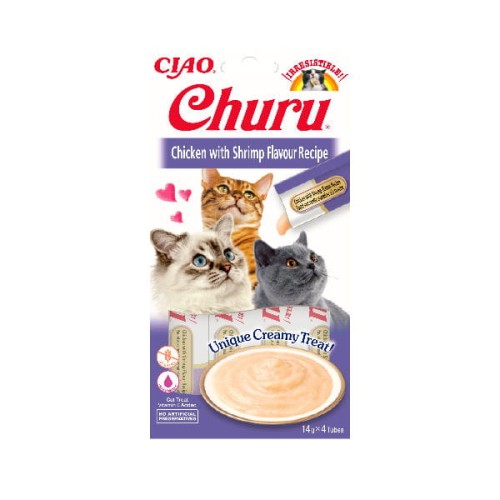 CHURU Przysmaki kremowe z kurczakiem i krewetkami dla kotów - 56 g.jpg