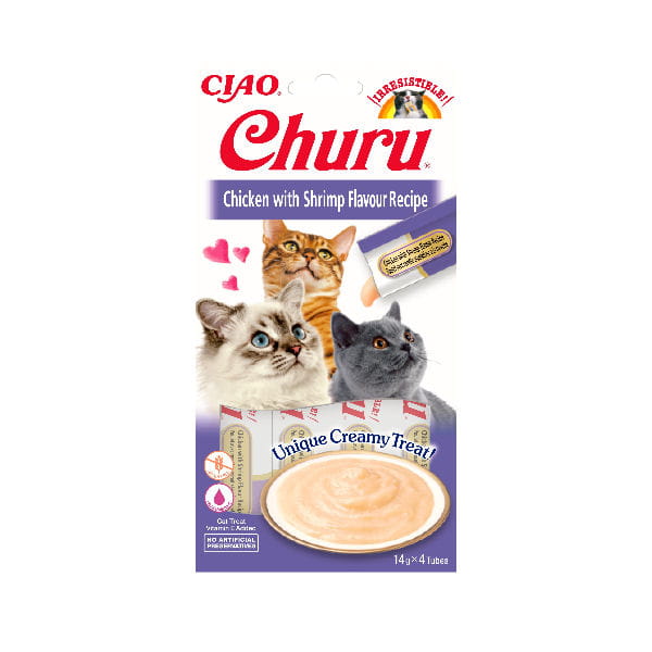 CHURU Przysmaki kremowe z kurczakiem i krewetkami dla kotów - 56 g.jpg
