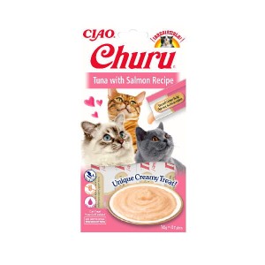CHURU Przysmaki kremowe z tuńczykiem i łososiem dla kotów - 56 g