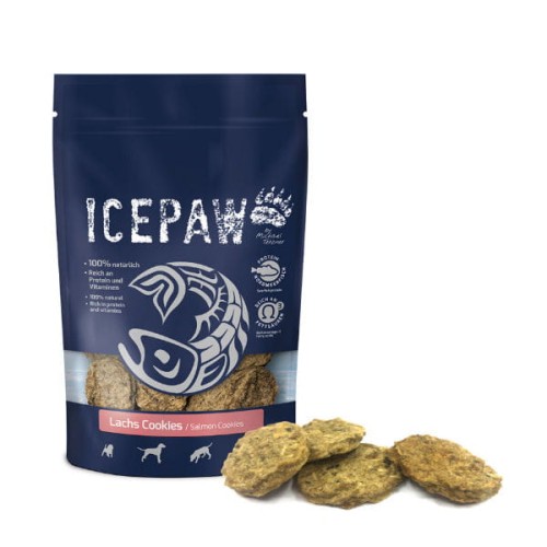 ICEPAW LACHS COOKIES Ciasteczka z łososia i białych ryb dla psów - 100 g.jpg