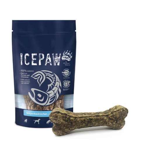 ICEPAW Welpenkauknochen Gryzaki ze skóry łososia i skóry bydlęcej  dla szczeniąt i dorosłych psów - 250 g.jpg