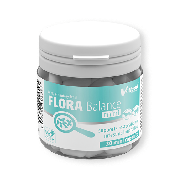 VETFOOD Flora Balance mini Preparat  wspomagający pracę przewodu pokarmowego u psów i  kotów -  30 kapsułek.png