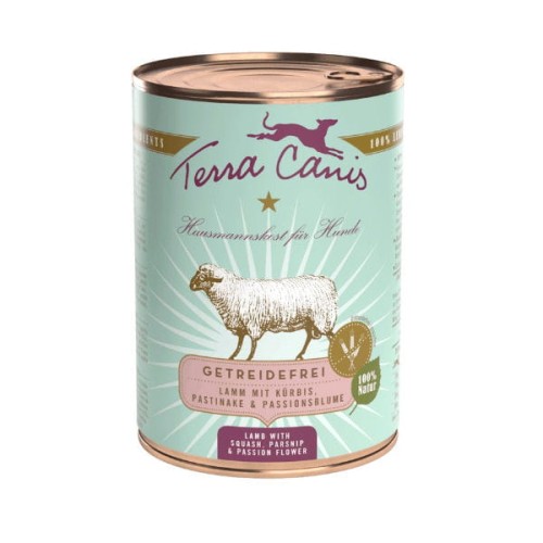 TERRA CANIS Karma mokra bezbożowa z jagnięciną, dynią, pasternakiem i passiflorą dla psów - 400 g.jpg
