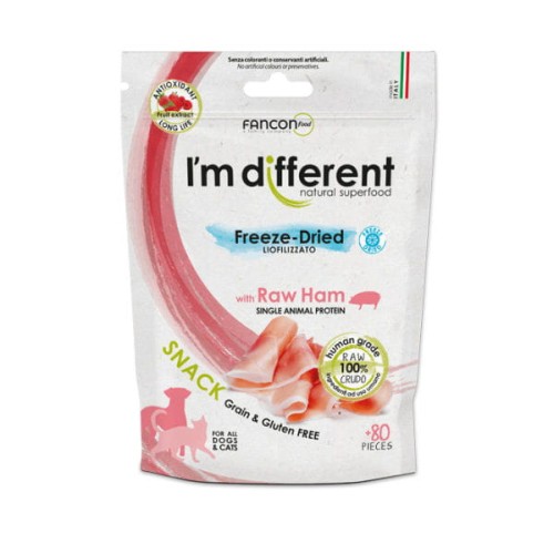 I'M DIFFERENT Liofilizowana przekąska z szynki dla psów i kotów - 40 g.jpg