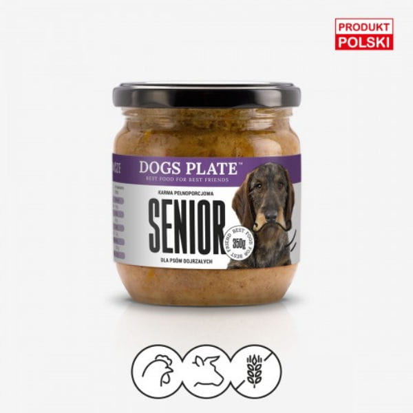 DOGS PLATE SENIOR KURCZAK Z WOŁOWINĄ Karma mokra dla psów - 360 g.jpg