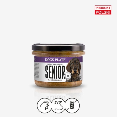 DOGS PLATE SENIOR KURCZAK Z WOŁOWINĄ Karma mokra dla psów - 180 g.jpg
