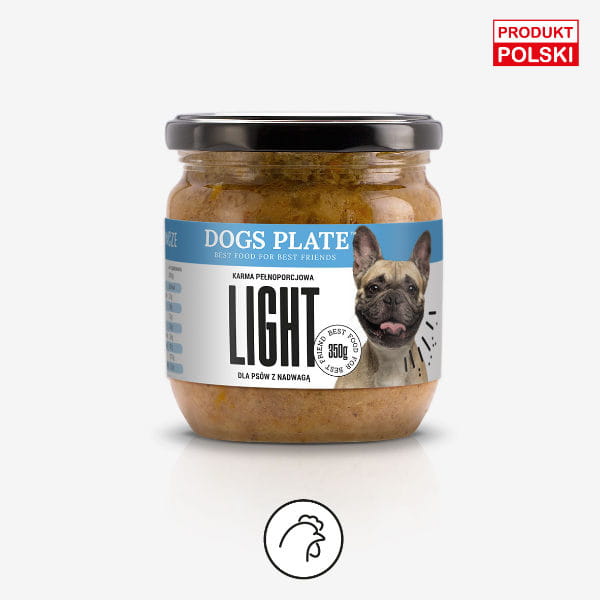 DOGS PLATE LIGHT Kurczak Karma mokra dla psów z nadwagą - 360 g .jpg