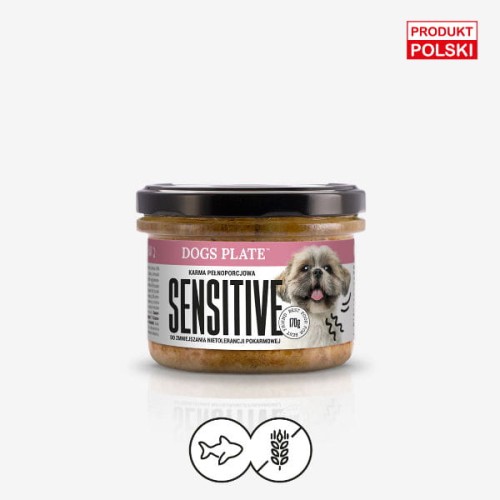 DOGS PLATE SENSITIVE DORSZ Karma dla psów z nadwrażliwością pokarmową - 180 g.jpg