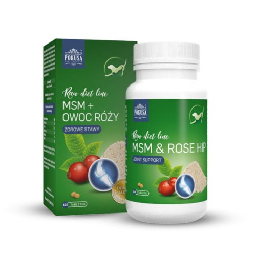 POKUSA Raw Diet Line MSM &amp; owoc dzikiej róży dla psów i kotów - 120 tabletek.jpg