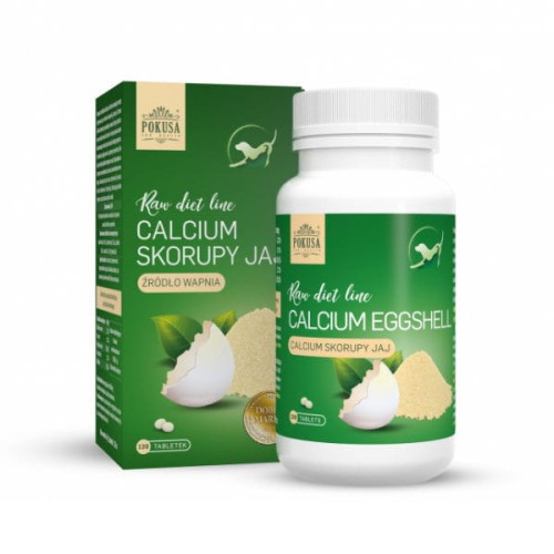 POKUSA Raw Diet Line CALCIUM EGGSHELL Skorupy jaj dla psów i kotów  -  120 tabletek.jpg