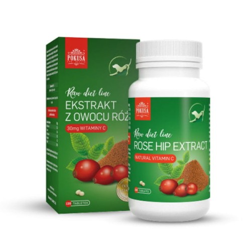 POKUSA Raw Diet Line ROSE HIP - Owoc dzikiej róży - esktrakt  dla psów i kotów - 120 tabletek.jpg