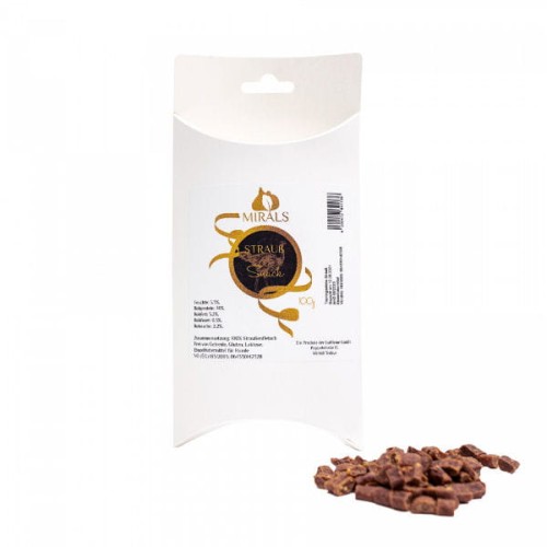 MIRALS Strauss Snack Przysmaki treningowe z mięsa strusia dla psów - 100 g.jpg